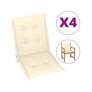Coussins de chaise de jardin 4 pcs Crème 100 x 50 x 3 cm
