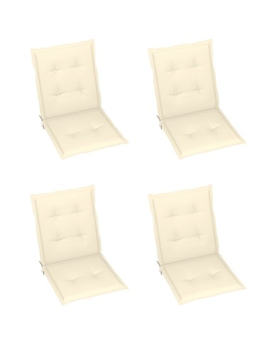 Coussins de chaise de jardin 4 pcs Crème 100 x 50 x 3 cm