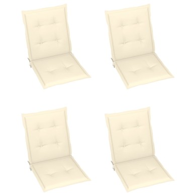 Coussins de chaise de jardin 4 pcs Crème 100 x 50 x 3 cm