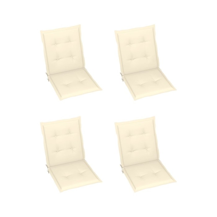 Coussins de chaise de jardin 4 pcs Crème 100 x 50 x 3 cm