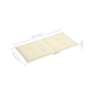Coussins de chaise de jardin 4 pcs Crème 100 x 50 x 3 cm