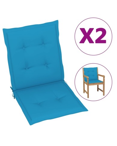 Coussins de chaise de jardin 2 pcs Bleu 100 x 50 x 3 cm