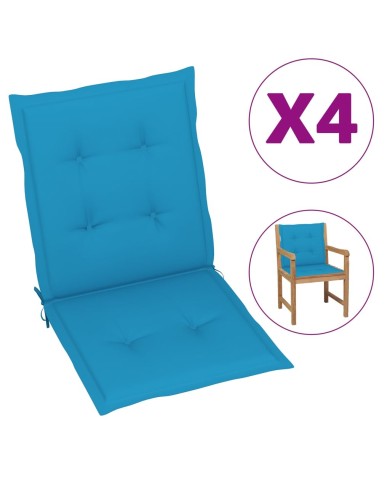 Coussins de chaise de jardin 4 pcs Bleu 100 x 50 x 3 cm