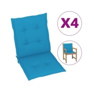 Coussins de chaise de jardin 4 pcs Bleu 100 x 50 x 3 cm