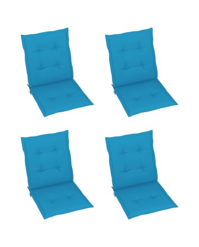 Coussins de chaise de jardin 4 pcs Bleu 100 x 50 x 3 cm