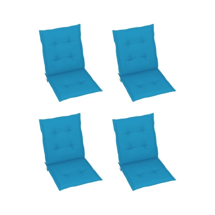 Coussins de chaise de jardin 4 pcs Bleu 100 x 50 x 3 cm