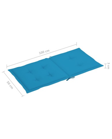Coussins de chaise de jardin 4 pcs Bleu 100 x 50 x 3 cm