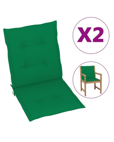 Coussins de chaise de jardin 2 pcs Vert 100 x 50 x 3 cm