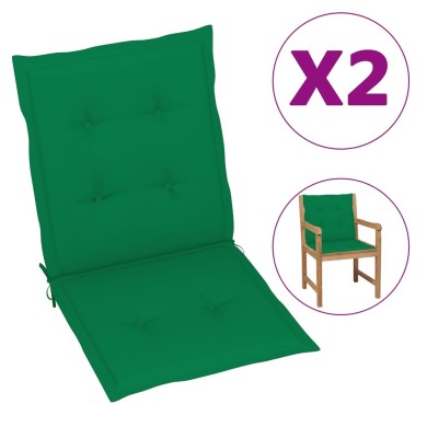 Coussins de chaise de jardin 2 pcs Vert 100 x 50 x 3 cm