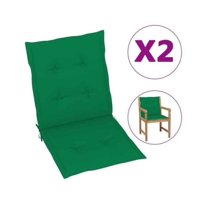 Coussins de chaise de jardin 2 pcs Vert 100 x 50 x 3 cm