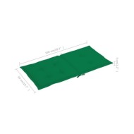 Coussins de chaise de jardin 2 pcs Vert 100 x 50 x 3 cm
