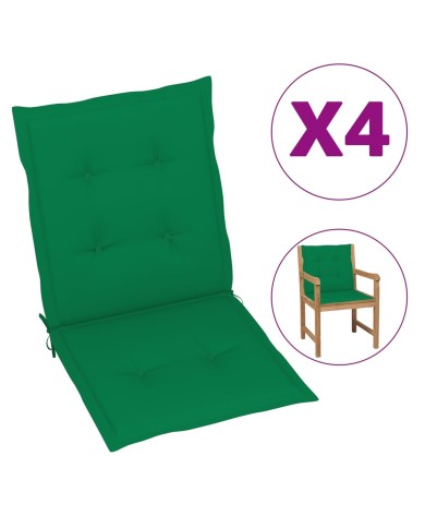 Coussins de chaise de jardin 4 pcs Vert 100 x 50 x 3 cm