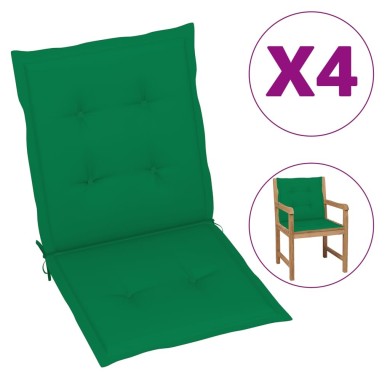 Coussins de chaise de jardin 4 pcs Vert 100 x 50 x 3 cm