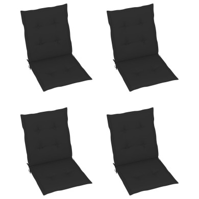 Coussins de chaise de jardin 4 pcs Noir 100 x 50 x 3 cm