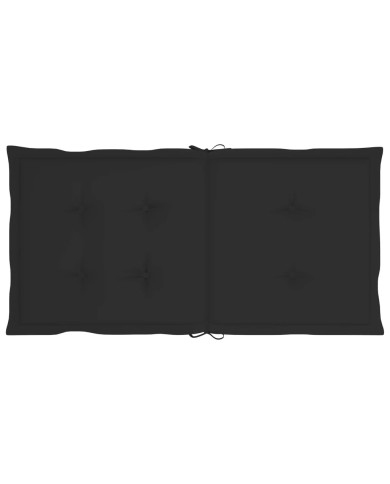 Coussins de chaise de jardin 4 pcs Noir 100 x 50 x 3 cm