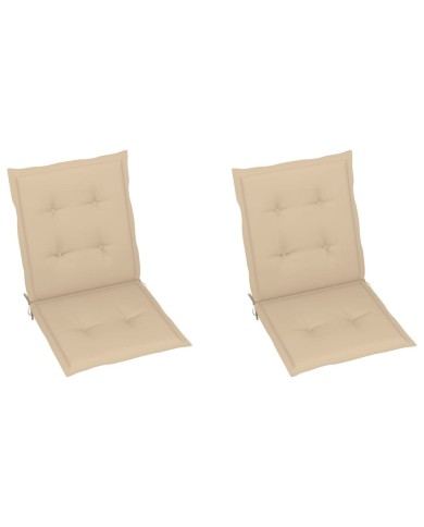 Coussins de chaise de jardin 2 pcs Beige 100 x 50 x 3 cm