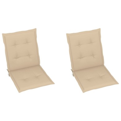 Coussins de chaise de jardin 2 pcs Beige 100 x 50 x 3 cm