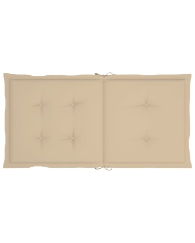 Coussins de chaise de jardin 2 pcs Beige 100 x 50 x 3 cm