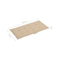 Coussins de chaise de jardin 2 pcs Beige 100 x 50 x 3 cm