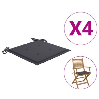 Coussins de chaise de jardin 4 pcs Anthracite 40x40x3 cm