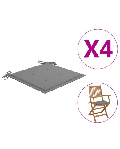 Coussins de chaise de jardin 4 pcs Gris 40x40x3 cm