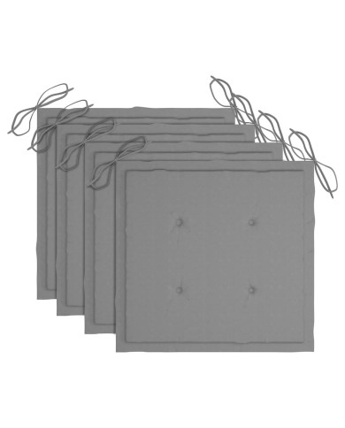 Coussins de chaise de jardin 4 pcs Gris 40x40x3 cm
