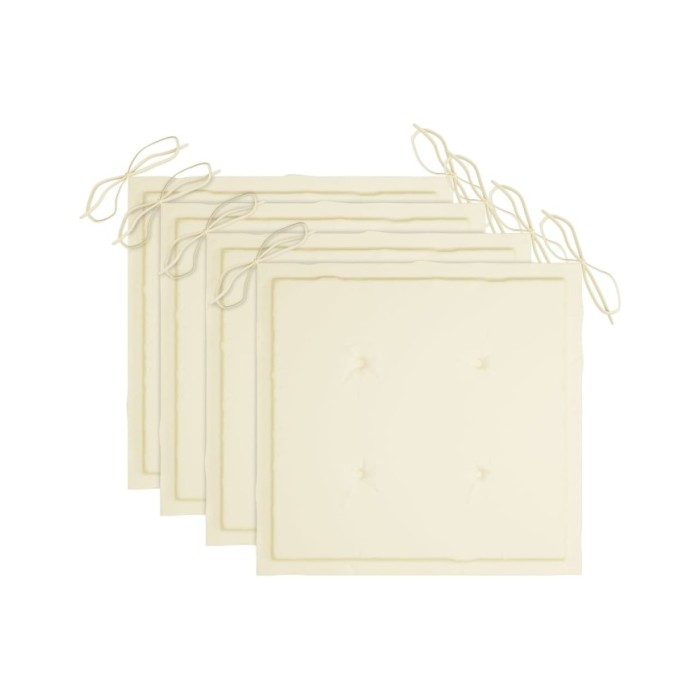 Coussins de chaise de jardin 4 pcs Crème 40x40x3 cm