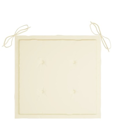 Coussins de chaise de jardin 4 pcs Crème 40x40x3 cm