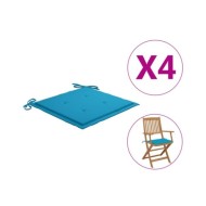 Coussins de chaise de jardin 4 pcs Bleu 40x40x3 cm