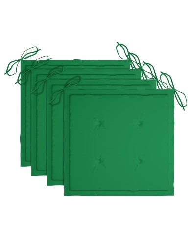 Coussin de chaise de jardin 4 pcs Vert 40x40x3 cm
