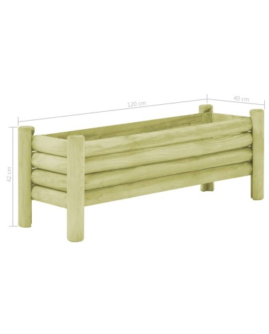 Lit surélevé de jardin Bois de pin imprégné 120x40x42 cm