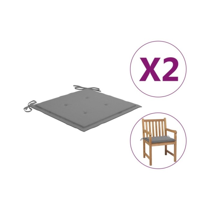 Coussins de chaise de jardin 2 pcs Gris 50x50x3 cm