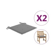 Coussins de chaise de jardin 2 pcs Gris 50x50x3 cm