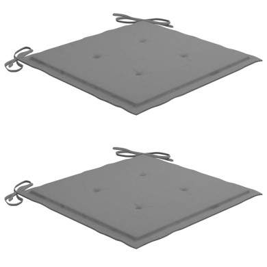 Coussins de chaise de jardin 2 pcs Gris 50x50x3 cm