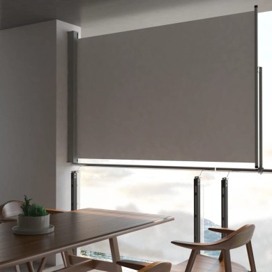 Auvent latéral rétractable de patio 160 x 300 cm Gris