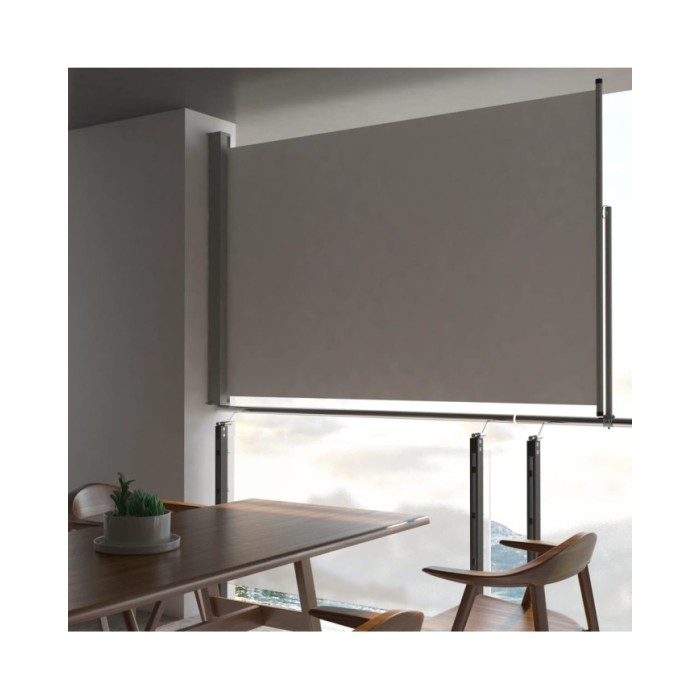 Auvent latéral rétractable de patio 160 x 300 cm Gris