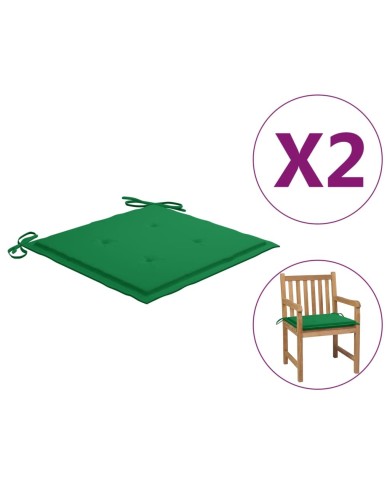 Coussins de chaise de jardin 2 pcs Vert 50x50x3 cm