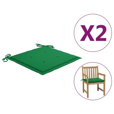 Coussins de chaise de jardin 2 pcs Vert 50x50x3 cm