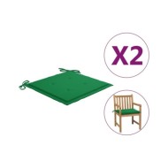 Coussins de chaise de jardin 2 pcs Vert 50x50x3 cm