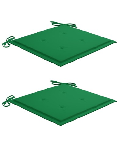 Coussins de chaise de jardin 2 pcs Vert 50x50x3 cm