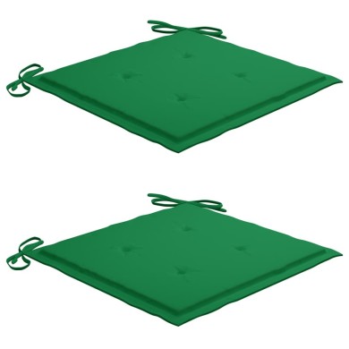 Coussins de chaise de jardin 2 pcs Vert 50x50x3 cm