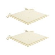 Coussins de chaise de jardin 2 pcs Crème 50x50x3 cm