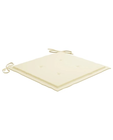Coussins de chaise de jardin 2 pcs Crème 50x50x3 cm