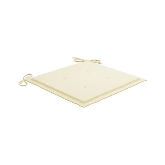 Coussins de chaise de jardin 2 pcs Crème 50x50x3 cm