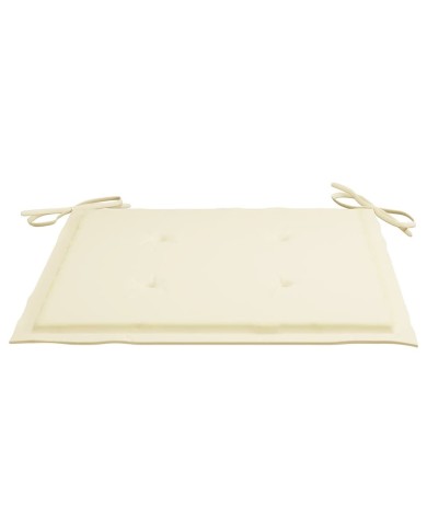 Coussins de chaise de jardin 2 pcs Crème 50x50x3 cm