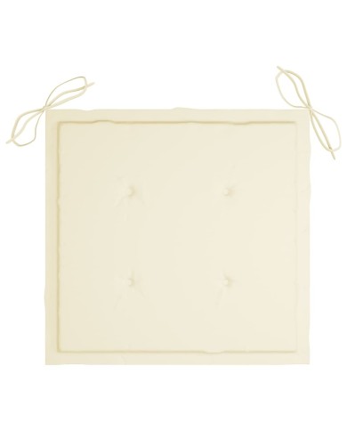 Coussins de chaise de jardin 2 pcs Crème 50x50x3 cm