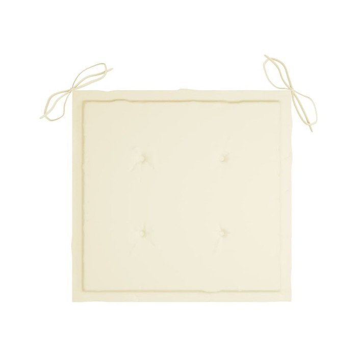 Coussins de chaise de jardin 2 pcs Crème 50x50x3 cm