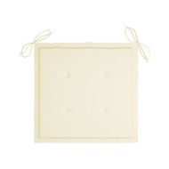 Coussins de chaise de jardin 2 pcs Crème 50x50x3 cm