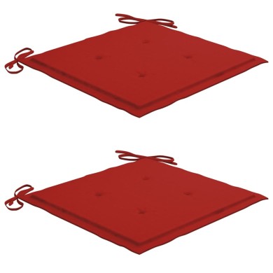 Coussins de chaise de jardin 2 pcs Rouge 50x50x3 cm