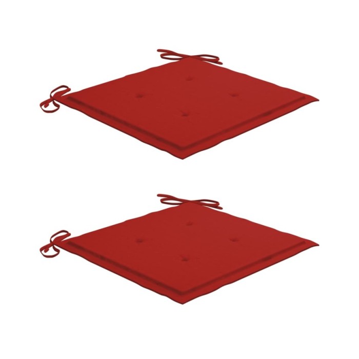 Coussins de chaise de jardin 2 pcs Rouge 50x50x3 cm